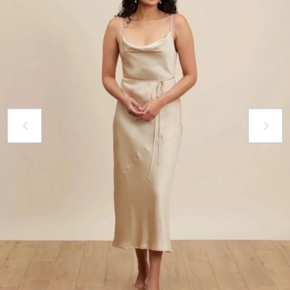 Park & Fifth satin slip midi dress. Color is  champagne, size extra large. - Picture 3 of 16
